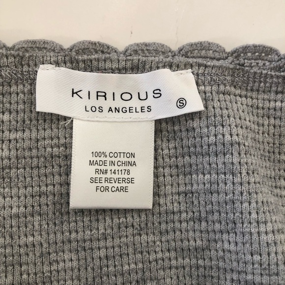 Kirious Los Angeles Floral Babydoll  Waffle Knit Long Sleeves Crop Top Size S - Picture 7 of 11